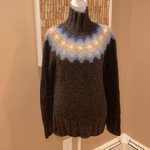 Garnet Hill Browns and Blues in Colors   Merino Wool Turtleneck Sweater